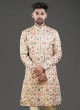 Readymade Embroidered Golden Cream Kurta Pajama